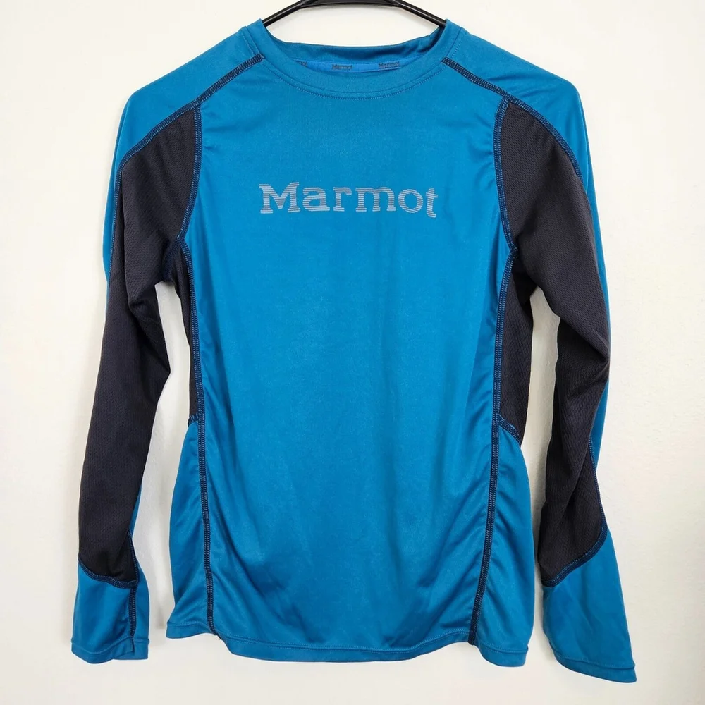 Marmot Youth Boys Long Sleeve Blue Water/Sun Shirt Size XL Outdoors Lake